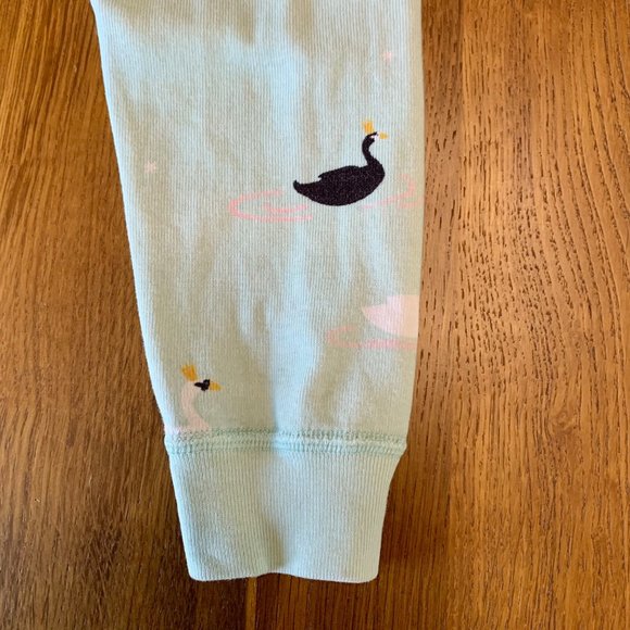 HANNA ANDERSSON Girls Pajamas 2 2T 80/85 Swan Cotton Long John PJs Toddler Girl - Picture 7 of 10